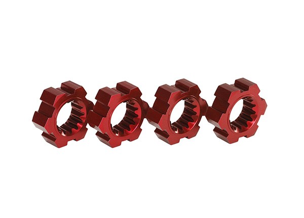 Traxxas Hexagones de Roues alu rouge (x4) 7756R