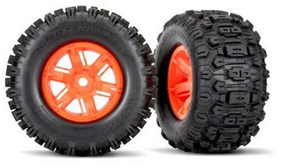 Traxxas Pneus Sledgehammer + Jantes Orange (x2) X-Maxx 7774T