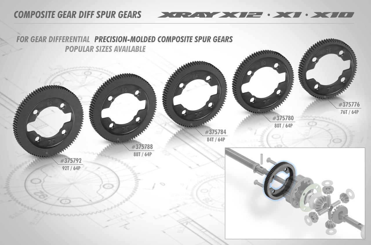 XRay Couronne Différentiel à pignons 92 Dents 64DP 375792